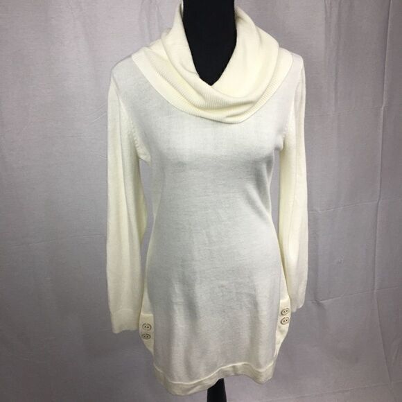 Vintage Suzie Medium white cowl neck soft sweater - Picture 1 of 9